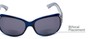 Detail of The Bernice Bifocal Reading Sunglasses in Dark Blue with Smoke