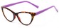 Angle of The Birdie in Tortoise and Lavender Purple, Women's Cat Eye Reading Glasses