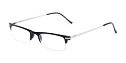 Angle of The Bishop in Black, Women's and Men's Browline Reading Glasses