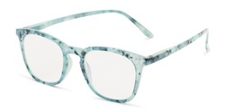 Angle of The Blaire Computer Reader in Blue Marble, Women's and Men's Retro Square Reading Glasses
