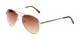 Angle of The Bond Bifocal Reading Sunglasses in Gold with Amber, Women's and Men's Aviator Reading Sunglasses