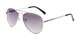 Angle of The Bond Bifocal Reading Sunglasses in Silver with Smoke, Women's and Men's Aviator Reading Sunglasses