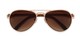 Folded of The Bond Bifocal Reading Sunglasses in Gold with Amber