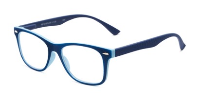 Angle of The Booker in Navy Blue/Blue, Women's and Men's Retro Square Reading Glasses