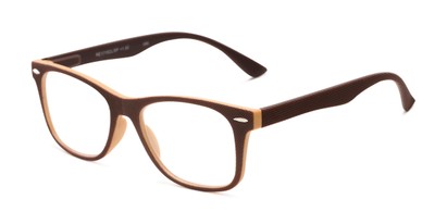 Angle of The Booker in Brown/Tan, Women's and Men's Retro Square Reading Glasses