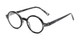 Angle of The Bookworm in Marbled Black, Women's and Men's Round Reading Glasses