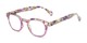 Angle of The Bouquet in Purple Floral Multi, Women's Round Reading Glasses