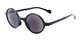 Angle of The Brayton Folding Reading Sunglasses in Black with Smoke, Women's and Men's Round Reading Sunglasses
