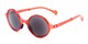 Angle of The Brayton Folding Reading Sunglasses in Red with Smoke, Women's and Men's Round Reading Sunglasses