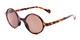 Angle of The Brayton Folding Reading Sunglasses in Tortoise with Amber, Women's and Men's Round Reading Sunglasses