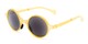 Angle of The Brayton Folding Reading Sunglasses in Yellow with Smoke, Women's and Men's Round Reading Sunglasses