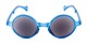 Front of The Brayton Folding Reading Sunglasses in Blue with Smoke