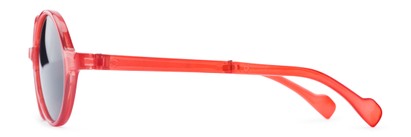 Side of The Brayton Folding Reading Sunglasses in Red with Smoke