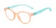Angle of The Breeze in Living Coral/Aqua Blue, Women's Round Reading Glasses