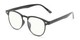 Angle of The Brick Computer Reader in Black with Light Yellow, Women's and Men's Browline Reading Glasses