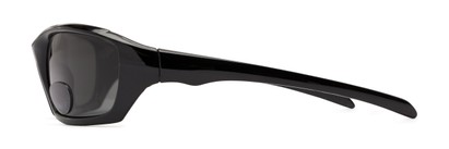 Side of The Bridgewater Polarized Bifocal Reading Sunglasses in Glossy Black with Smoke