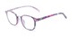 Angle of The Brie in Purple Floral, Women's Round Reading Glasses