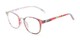 Angle of The Brie in Red Floral, Women's Round Reading Glasses