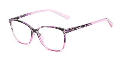 Angle of The Bristol in Pink Fade, Women's Cat Eye Reading Glasses