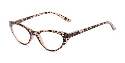 Angle of The Brit in Brown Leopard, Women's Cat Eye Reading Glasses
