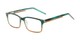 Angle of The Brock - Foster Grant for Readers.com in Brown/Blue Stripe Fade, Men's Rectangle Reading Glasses