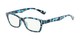 Angle of The Brody Computer Reader in Blue Tortoise , Women's and Men's Rectangle Reading Glasses