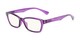 Angle of The Brody Computer Reader in Purple, Women's and Men's Rectangle Reading Glasses