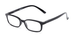 Angle of The Brookside in Black, Women's and Men's Rectangle Reading Glasses