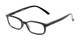 Angle of The Brookside in Black, Women's and Men's Rectangle Reading Glasses