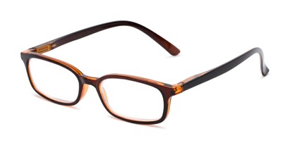 Angle of The Brookside in Brown, Women's and Men's Rectangle Reading Glasses