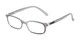 Angle of The Brookside in Grey, Women's and Men's Rectangle Reading Glasses