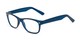 Angle of The Butch Customizable Reader in Matte Blue, Women's and Men's Retro Square Reading Glasses