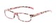 Angle of The Buttercup in Pink Floral, Women's Rectangle Reading Glasses