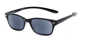 Angle of The Cabo Hanging Reading Sunglasses in Black with Smoke, Women's and Men's Retro Square Reading Sunglasses