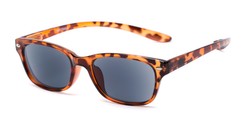 Angle of The Cabo Hanging Reading Sunglasses in Tortoise with Smoke, Women's and Men's Retro Square Reading Sunglasses