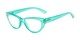Angle of The Calliope in Green, Women's Cat Eye Reading Glasses