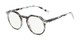 Angle of The Callum Computer Reader in Light Blue/Clear Tortoise, Women's and Men's Round Computer Glasses