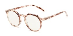 Angle of The Callum Computer Reader in Brown/Clear Tortoise, Women's and Men's Round Computer Glasses