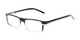 Angle of The Cambridge in Black/Clear, Women's and Men's Rectangle Reading Glasses