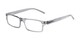 Angle of The Cambridge in Clear Grey, Women's and Men's Rectangle Reading Glasses
