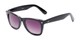 Angle of The Cancun Reading Sunglasses in Black with Smoke, Women's and Men's Retro Square Reading Sunglasses
