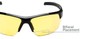 Detail of The Cannon Yellow Lens Bifocal Safety Reader in Black with Yellow Lenses