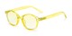 Angle of The Captiva Tinted Reader in Yellow, Women's Round Reading Glasses