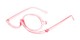 Angle of The Carrie Makeup Reader in Pink, Women's Round Reading Glasses