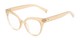 Angle of The Cassi in Light Yellow, Women's Cat Eye Reading Glasses