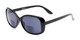 Angle of The Cassia Bifocal Reading Sunglasses in Black with Smoke, Women's Square Reading Sunglasses