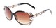 Angle of The Cassia Bifocal Reading Sunglasses in Black Leopard with Amber, Women's Square Reading Sunglasses