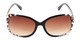 Front of The Cassia Bifocal Reading Sunglasses in Black Leopard with Amber