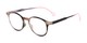 Angle of The Castle Bifocal in Brown Stripes with Pink/Black, Women's Round Reading Glasses