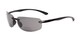 Angle of The Cedric Polarized Bifocal Reading Sunglasses in Black with Smoke, Men's Sport & Wrap-Around Reading Sunglasses